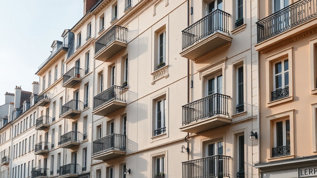 Immeuble résidentiel avec balcons dans le centre-ville de Lannion